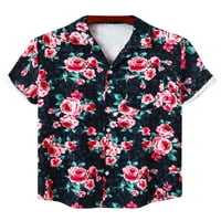 Avamo muns Ljetne košulje cvjetno ispis bluza kratki rukav vrhovi muške havajske majice plaža T Majica