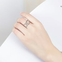 Specijalni dijametrijski dijamantni prsten zauvijek povezan sa prstenom za par prsten srebro