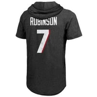 Muške veličanstvene teme Bijan Robinson Black Atlanta Falcons Ime i broj Tri-Blend Slim Fit Hoodie majica