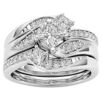 Pgeraug pokloni za žene prsten okrugli dijamantni vjenčani obliljki poklon pribor za prstenje veličine