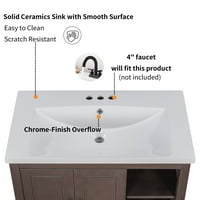 Kupaonica ispraznost sa sudoperom za dom, kupatilo za skladištenje ormara sa ladicama i policom - smeđa