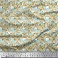 Struktura arhitekture tkanine Soimoi CAMBRIC, lišće i cvjetni umjetnički otisak šivaći dvorište tkanine