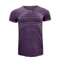 Majice Muške ljetne prozračne svilene košulje s kratkim rukavima uzgajaju fitness movemen v izrez kratka