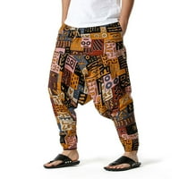 Ziloco kratke hlače traperice Hlače Muške hipi hlače Baggy Boho pantalone lanene crtež za vuču Yoga
