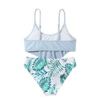 TODDLER Baby Girls Ljetni kupaći ruffles Outfits Hollow Bikini Kids Set Listovi Ispis Grafički kupaći