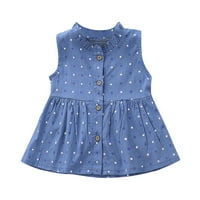 Dječja odjeća za djevojčice Toddler Baby Girls cvjetni print Bowknot bez rukava traper haljina odjeća