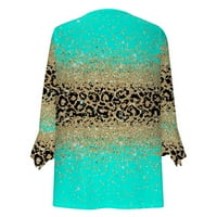 Meichang majice za žene Elegantni leopard zvonički rukav ljetni vrhovi čipka V izrez Bluze labavi fit