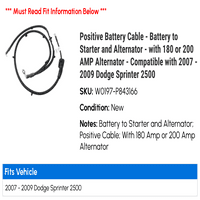 Pozitivni kabel baterije - baterija za pokretač i alternator - sa ili AMP alternator - kompatibilan