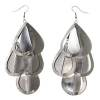 Metalne lustere-naušnice u srebrnom tonu LQE3683