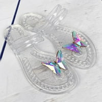 DMQupv zatvorene sandale za žene Dressy ljetni leptir Dijamantni isječak Putovanja Muškarci i žene Plaža