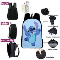 Lilo i Stitch Travel ruksak s torbom za ručak za olovku za žene, Boys ruksak