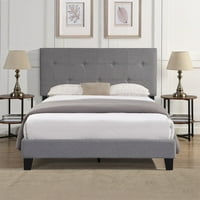 Krevet od platforme sa modernim gumbom Tufted posteljina od magistrala 83.46 × 63,78 × 45.67