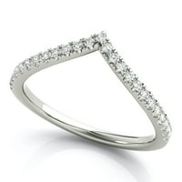 0,15CTW Natural Diamond 18K bijeli zlatni nosač Chevrorona prstena