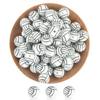Hibalala silikonske perle, sportske silikonske perle odbojka bejzbol okrugle silikonske perle za privjeske