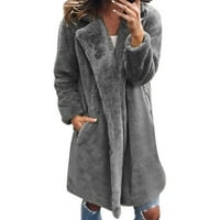Ženske plus veličine kaputi i jakne jesen zimski kaputi Dame Toplo FAU Solid Okrenite Okružnu odjeću