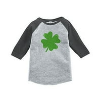 ate odjeća djeca zelena sretna djetelina St. Patricks Day sivi Raglan Tee
