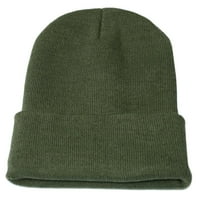KKOCOO Unise Slouchy pletenje Beanie Hip Hop Cap Topla zimska šešir za skijanje Akrilna vojska zelena