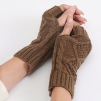 Juebong ženske zimske termalne rukavice bez prstiju, pletene rukavice s rupama za palčeve