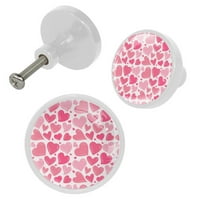 Vlastiti kuhinjski ormar za obloge zaljubljenih ružičastim ružičastim srcem uzorak gumba ormare ormari