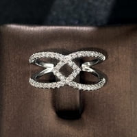 Prstenovi za žene za žene Specijalni geometrija dijamantni prsten zauvijek povezan prsten za par voćnih