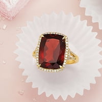 Ross-Simons 13. Carat Garnet i. CT. T.W. Dijamantni prsten u 14KT žutom zlatu za žensko, odrasle