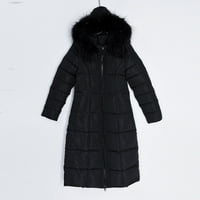 Zimski kaput za žene - Anorak Solid Fashion Slim dugačak jakna sa kapuljačom puna zip dugih rukava kornjače,