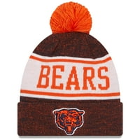 Muška nova era mornarica naranča Chicago Bears Alternati logo Banner manžedan pleteni šešir s pom -