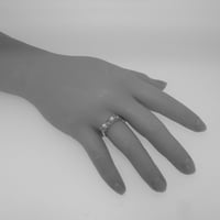 Engleski izrađen 9K ružični zlatni prirodni tanzanite i kultivirani biserni ženski vječni prsten - veličine