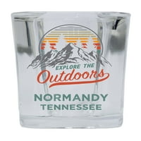 Normandy Tennessee Istražite otvoreni suvenir Square Square Bany alkohol Staklo 4-pakovanje