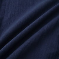 Zunfeo Muške ležerne moderske majice sa gumnim majicama Čvrsto pamučne posteljine s kratkim rukavima