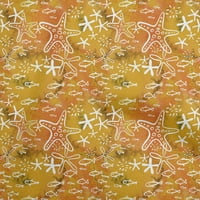 Onuoone poliester Spande Gamboge Yellow Fabric Ocean Podvodni život DIY TEME TUPET TABLIC PRINT TABRIC