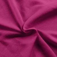 Sandresses za žene kratki rukav A-line maxi labav otisak izrezane haljine vruće ružičaste XL