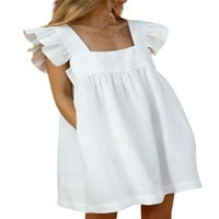 Sanviglor Dame Ljeto Sunderss Tunic T majica Dress Swing kratke mini haljine Line Holiday White S
