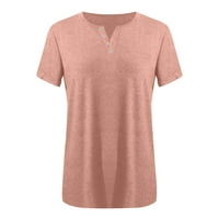 ADORAVAN ženski vrhovi čišćenje ljetni ženski modni čvrsti boja V-izrez majica majica kratkih rukava
