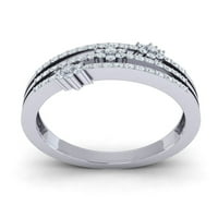 Real 0.5carat Round Cut Diamond Prong 3row cvjetni ženski vjenčani prsten za svadbeni modernu godišnjicu