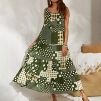 Maxi Veličina Ljeto o Vintage Casual haljina Print Dot Women plus ženska haljina bez rukava