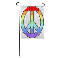 Šareni mirovni pacifički simbol u dugini boja potpisuje ljubavni ugovor o vrtn zastava ukrasna zastava