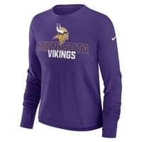 Žene Nike Purple Minnesota Vikings High Hip Performance Majica s dugim rukavima