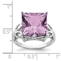 Jewels Sterling Silver Rhodium PINK Kvarcni prsten