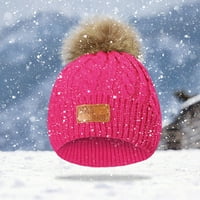 Floleo Clearence Novo 1- godine za djevojčice Dječji djeca zimska beanie šešir toplim pletenim cipelama