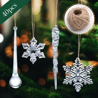 Snowflake icicle ukras kristalno božićno stablo transparentno uređenje