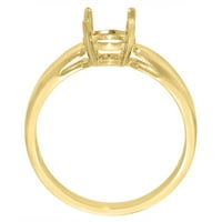 14k žuto zlato prirodni London Blue Topaz Solitaire Angažman prsten rund, veličina 9.5