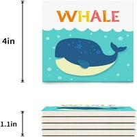Ocean Crtani kitov kit na pićima, upijajući keramički kamen podmetač za čaše sa plutom za kućnu kuhinju