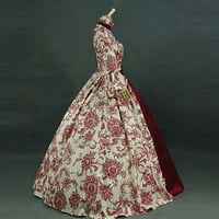 Auroural Womens haljine odobrenje modne žene plus veličina Vintage Gothic Court ovratnik patchwork luk