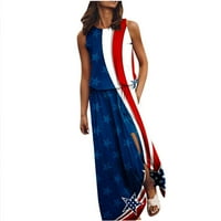 Žene 4. jula haljine Dnevne haljine Američke zastave Stribe Stripes Patriotska haljina odjeća seksi