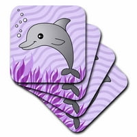 Slatki sivi delfin ljubičasti okeanski set podmetača - meka CST-13809-1