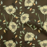 Onuoone Georgette viskoza smeđa tkanina cvjetna šivaća tkanina od dvorišnog tiskanog diy odjeća šivača
