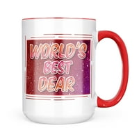 Neonblond svjetski najbolji dragi, sretni šalirani poklon za ljubitelje čaja za kafu