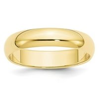 10k žuto zlato pola okrugle muške žene vjenčane prstene veličine 13.5