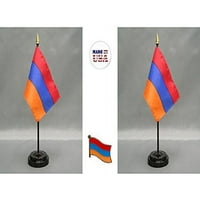 Napravljeno u sad. Armenija Rayon 4 X6 minijaturni uredski stol i male ručne tablice za zastavu uključuju